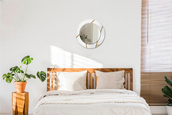 Espelho com moldura impressa redondo Composição linear