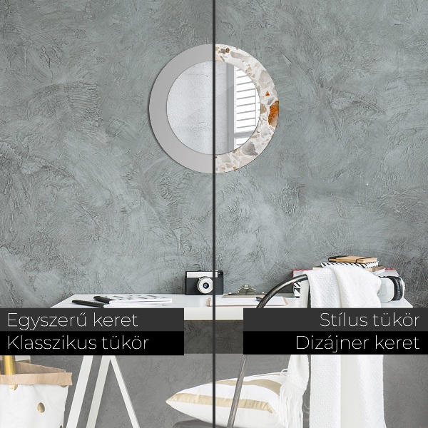 Espelho com moldura impressa redondo Fundo de terraço