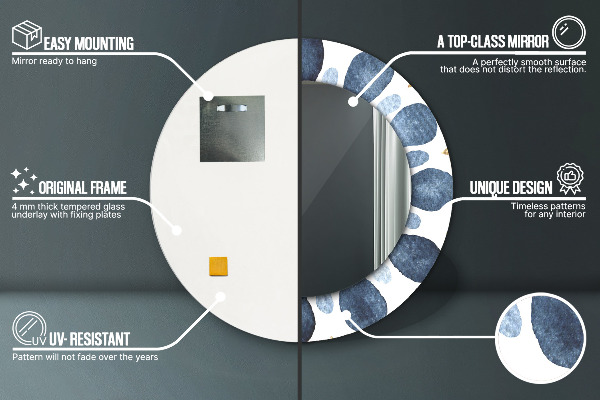 Espelho de parede circular decorativo Mandala lunar