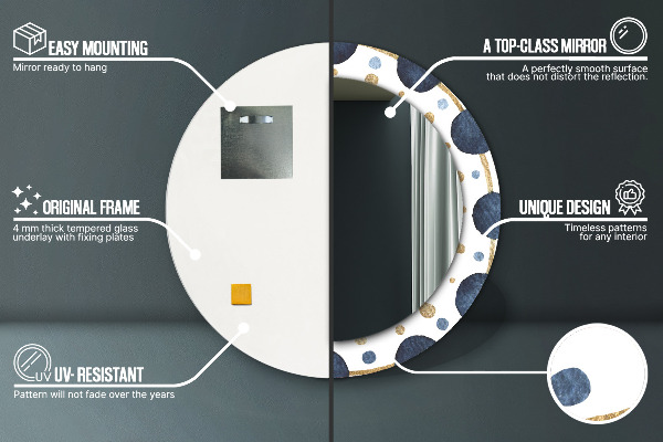 Espelho de parede circular decorativo Mandala lunar