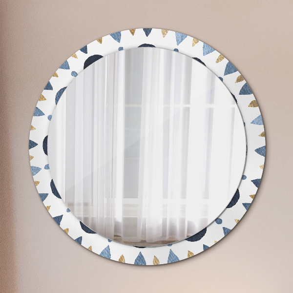 Espelho de parede circular decorativo Mandala lunar
