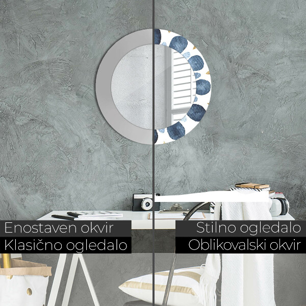 Espelho de parede circular decorativo Mandala lunar