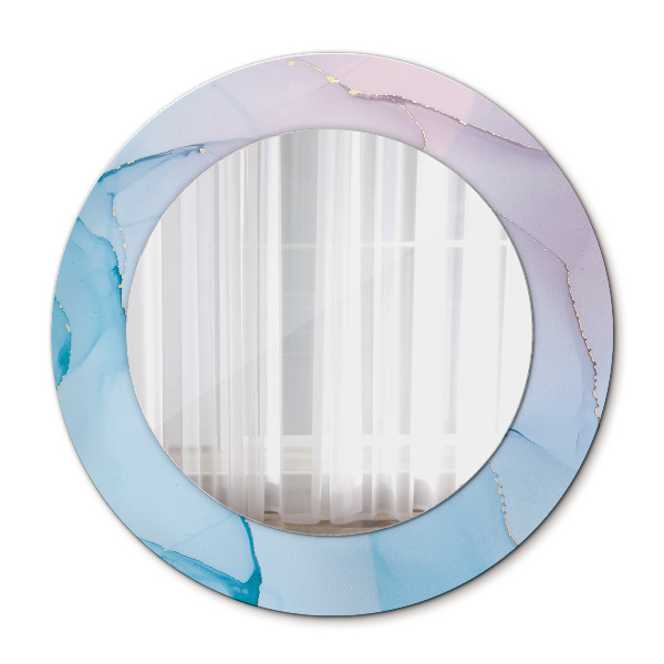 Espelho circular decorativo de parede Textura de mármore moderna