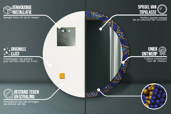 Espelho circular decorativo de parede Composição decorativa