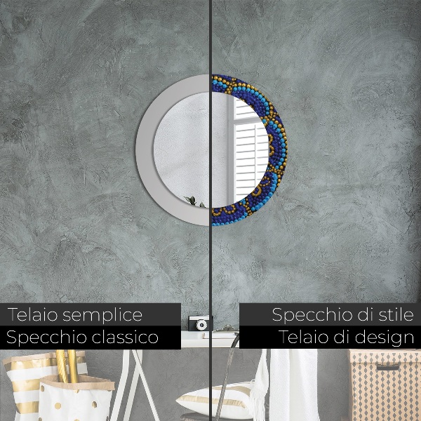 Espelho circular decorativo de parede Composição decorativa