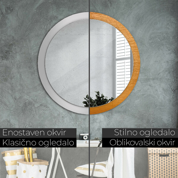Espelho de parede circular decorativo Superfície metálica