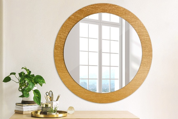Espelho de parede circular decorativo Superfície metálica