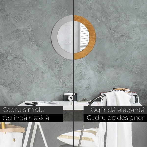 Espelho de parede circular decorativo Superfície metálica