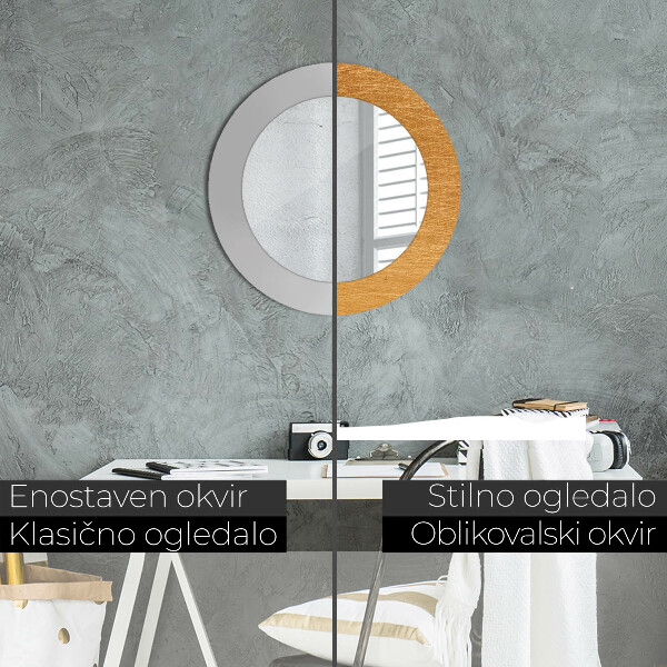 Espelho de parede circular decorativo Superfície metálica