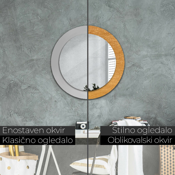 Espelho de parede circular decorativo Superfície metálica