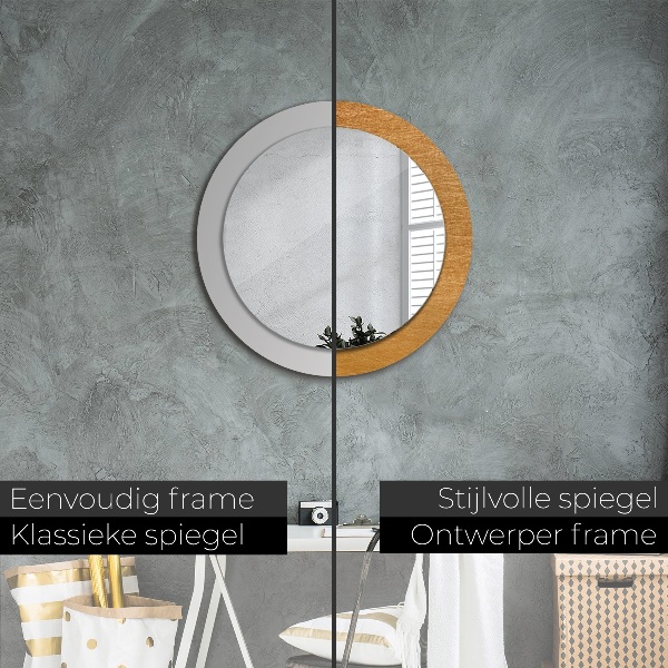 Espelho de parede circular decorativo Superfície metálica