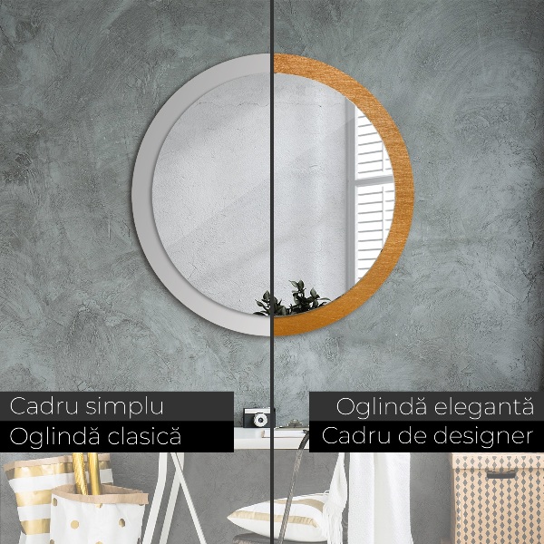 Espelho de parede circular decorativo Superfície metálica