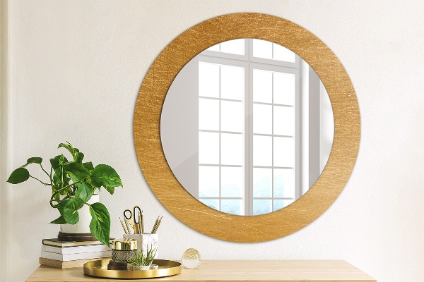 Espelho de parede circular decorativo Superfície metálica