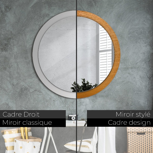 Espelho de parede circular decorativo Superfície metálica