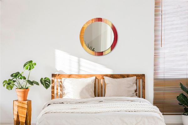 Espelho com moldura impressa redondo Imagem abstrata