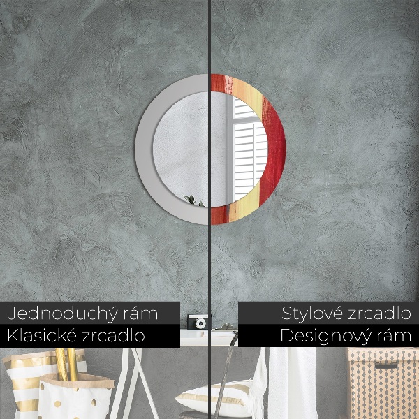 Espelho com moldura impressa redondo Imagem abstrata