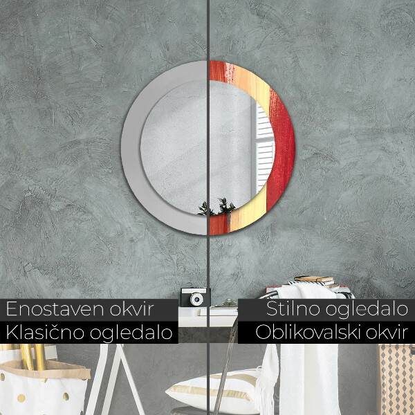 Espelho com moldura impressa redondo Imagem abstrata