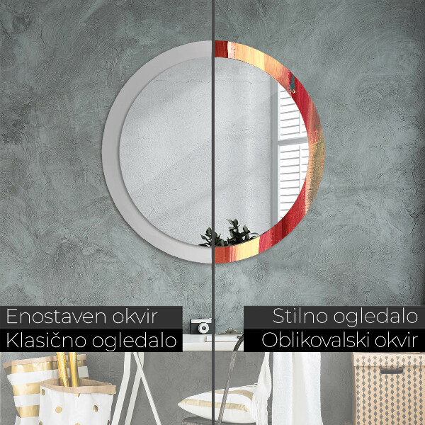 Espelho com moldura impressa redondo Imagem abstrata