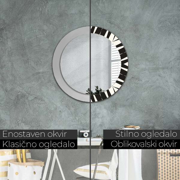 Espelho de parede circular decorativo Abstração geométrica