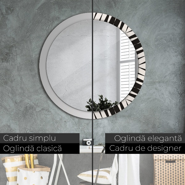 Espelho de parede circular decorativo Abstração geométrica