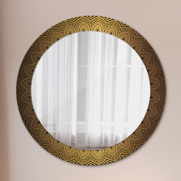 Espelho circular de parede decorativo Ornamento grego