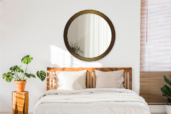 Espelho circular de parede decorativo Ornamento grego