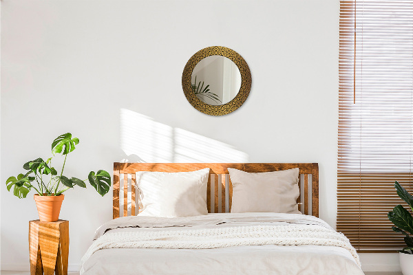 Espelho circular de parede decorativo Ornamento grego