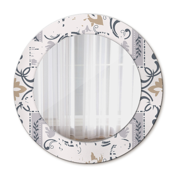 Espelho de parede circular decorativo Azulejos retro