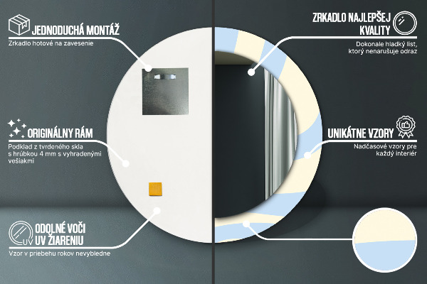 Espelho de parede circular decorativo Forma abstrata