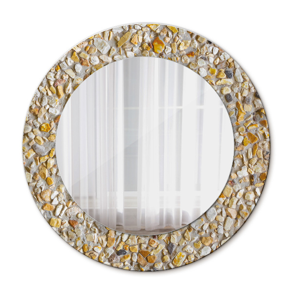 Espelho circular de parede decorativo Padrão de terraço