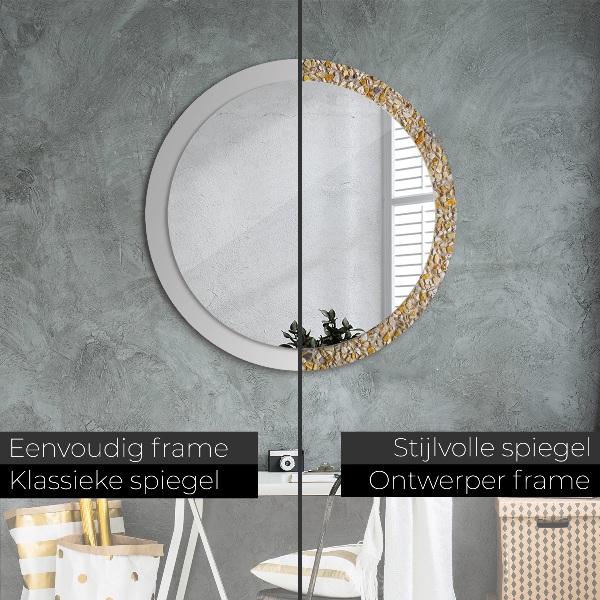 Espelho circular de parede decorativo Padrão de terraço