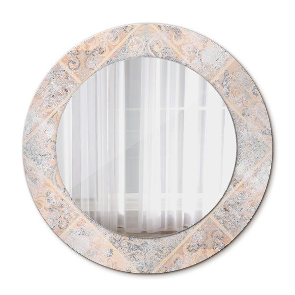 Espelho circular de parede decorativo Mosaico gasto