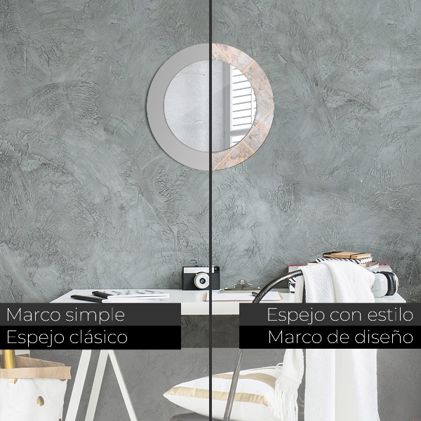 Espelho circular de parede decorativo Mosaico gasto