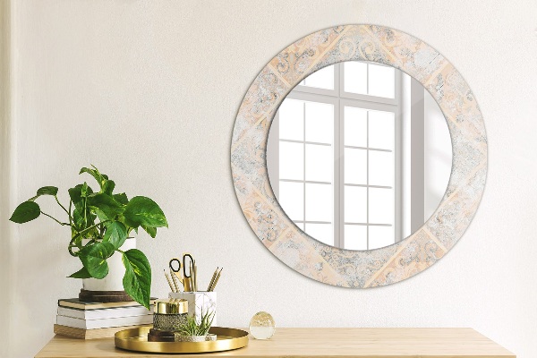 Espelho circular de parede decorativo Mosaico gasto