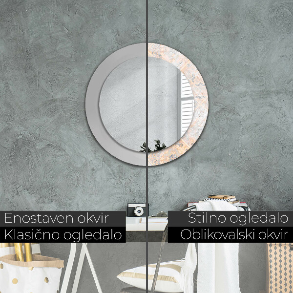 Espelho circular de parede decorativo Mosaico gasto