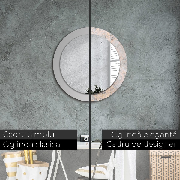 Espelho circular de parede decorativo Mosaico gasto