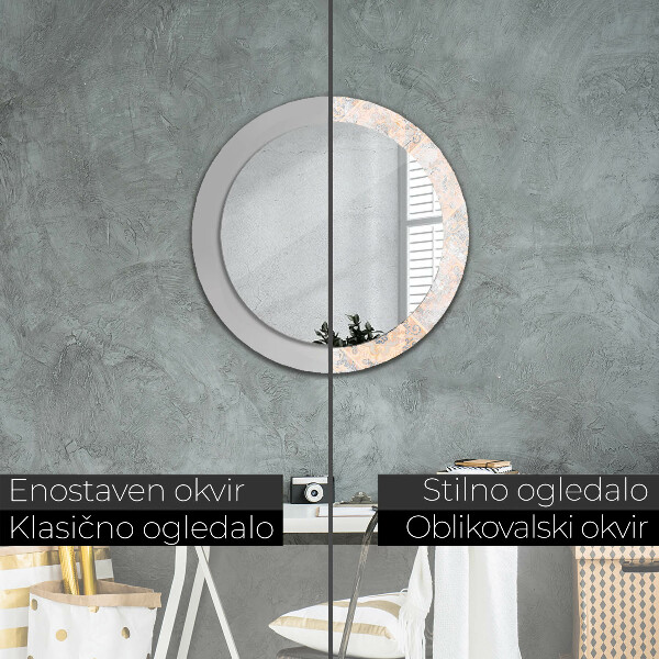 Espelho circular de parede decorativo Mosaico gasto