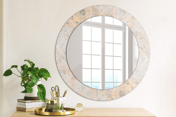 Espelho circular de parede decorativo Mosaico gasto