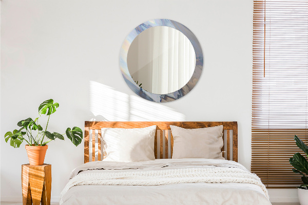 Espelho com moldura impressa redondo Textura holográfica