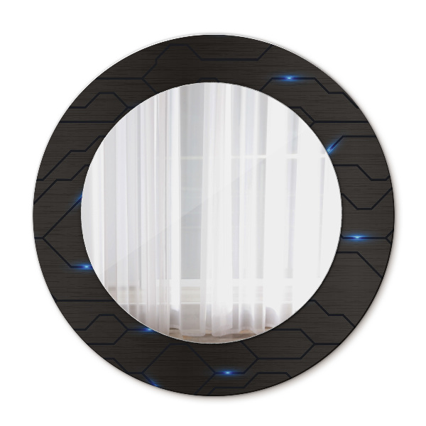 Espelho de parede circular decorativo Abstrato futurista