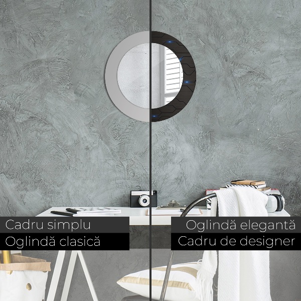 Espelho de parede circular decorativo Abstrato futurista