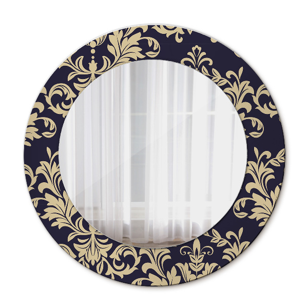 Espelho circular de parede decorativo Padrão floral