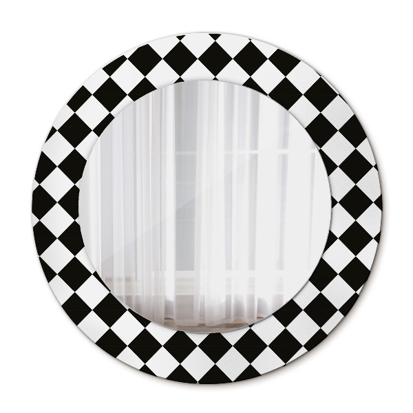 Espelho circular de parede decorativo Mesa com tabuleiro de xadrez