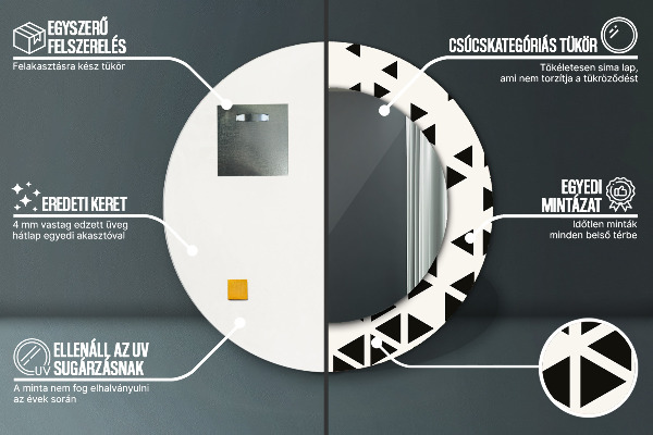 Espelho circular de parede decorativo Geométrico abstrato
