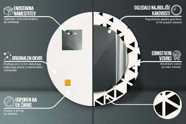 Espelho circular de parede decorativo Geométrico abstrato