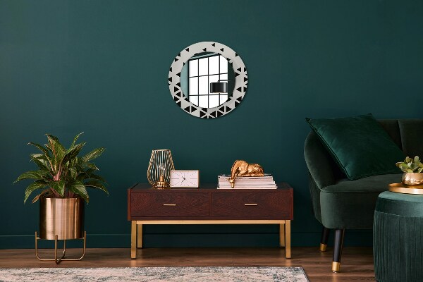 Espelho circular de parede decorativo Geométrico abstrato