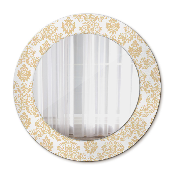 Espelho circular de parede decorativo Damasco barroco