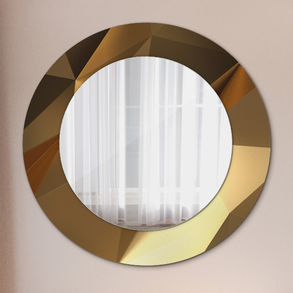 Espelho circular decorativo de parede Abstrato dourado