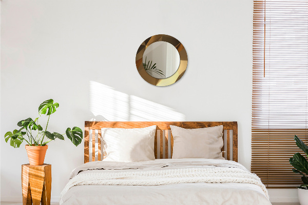 Espelho circular decorativo de parede Abstrato dourado