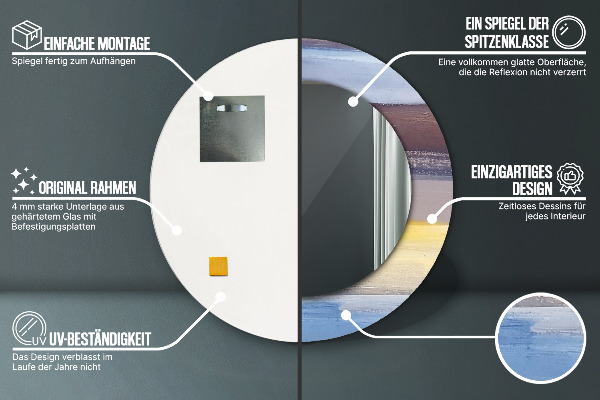 Moldura impressa espelho redondo Imagem abstrata